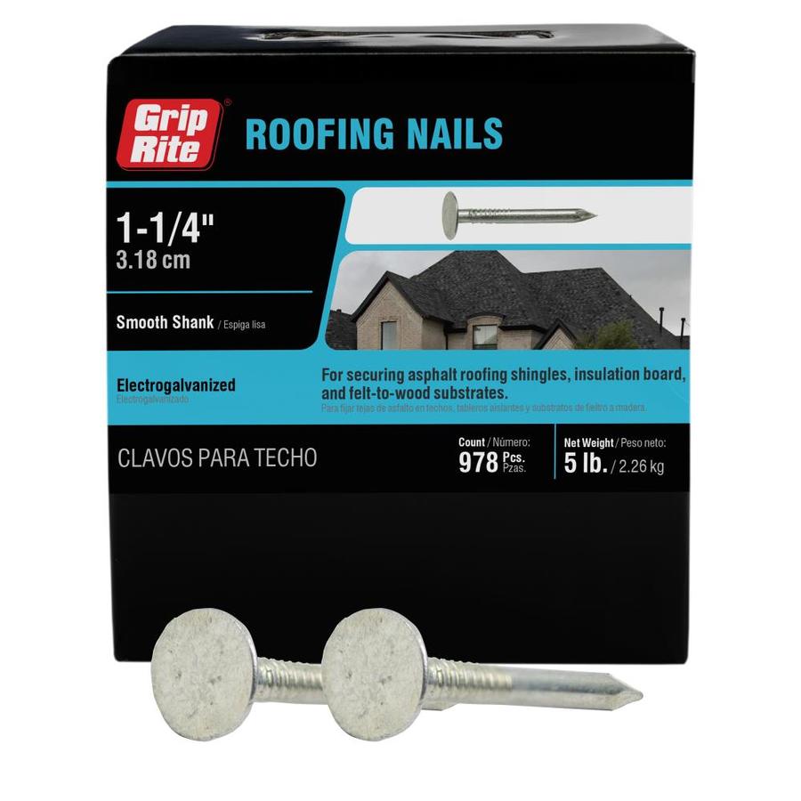 Grip Rite 11 Gauge Electro Galvanized Steel Roofing Nails 5 Lbs In The Roofing Nails Department At Lowes Com