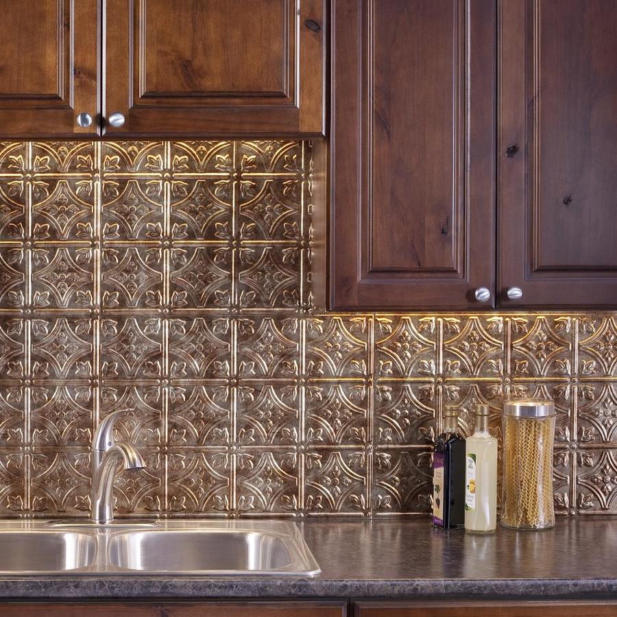 Fasade Traditional 1 24 25 In X 18 25 In Bermuda Bronze Backsplash Panels In The Backsplash Panels Department At Lowes Com