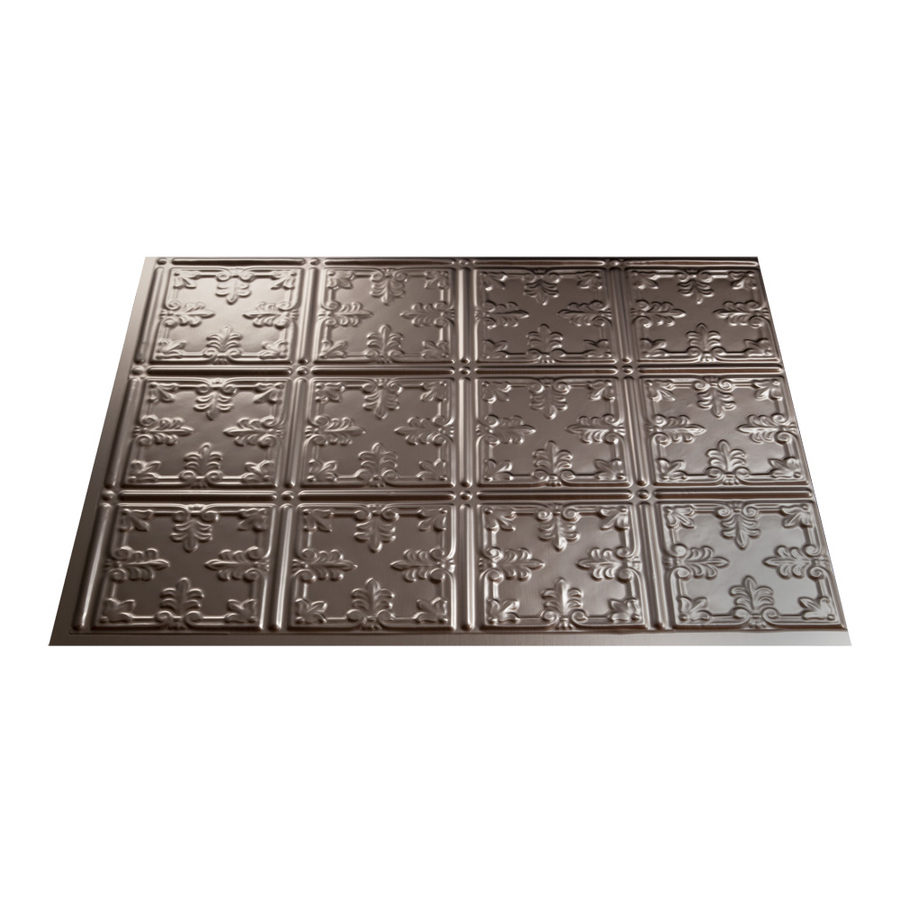 Fasade 24 1/2 in Brushed Nickel Thermoplastic Multipurpose (Kitchen, Bath or Bar) Backsplash