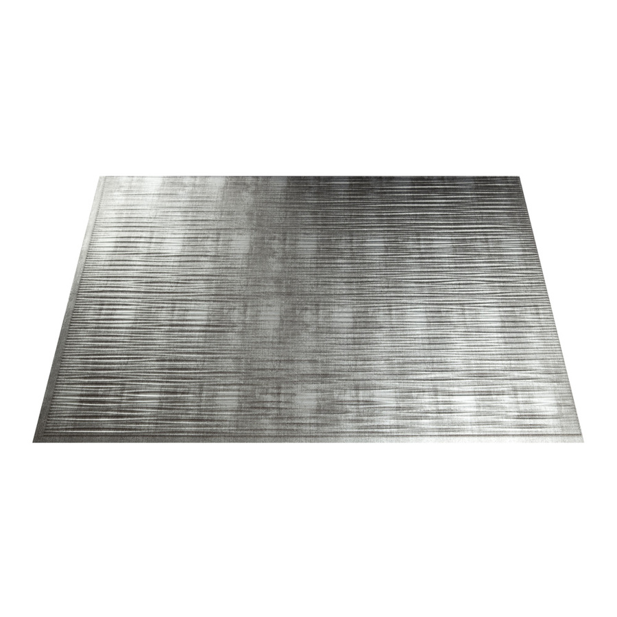 Fasade 18.5 in x 24.5 in Cross Hatch Silver Thermoplastic Multipurpose Backsplash