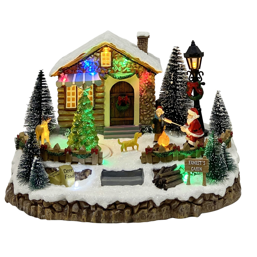 Gerson Christmas Light Up Winter Snow Village Vehicle Moving Scene Box Truck Decoration