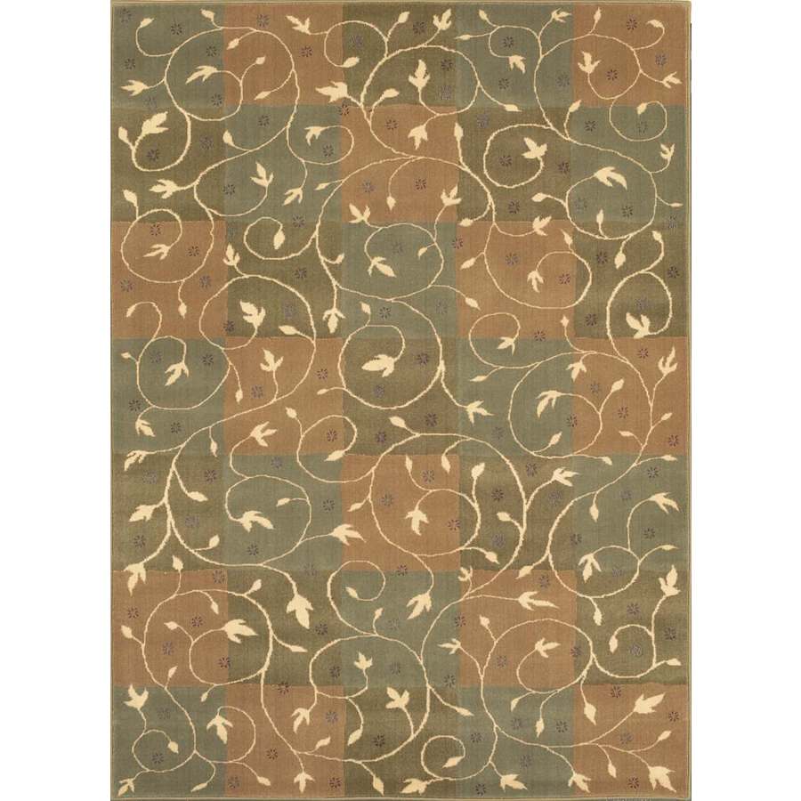 Shaw Living Swirl 7 ft 8 in x 10 ft 9 in Rectangular Green Transitional Area Rug