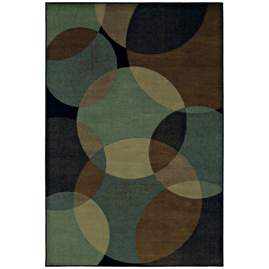 Shaw Living Radius 5 ft 3 in x 7 ft 10 in Rectangular Black Geometric Area Rug