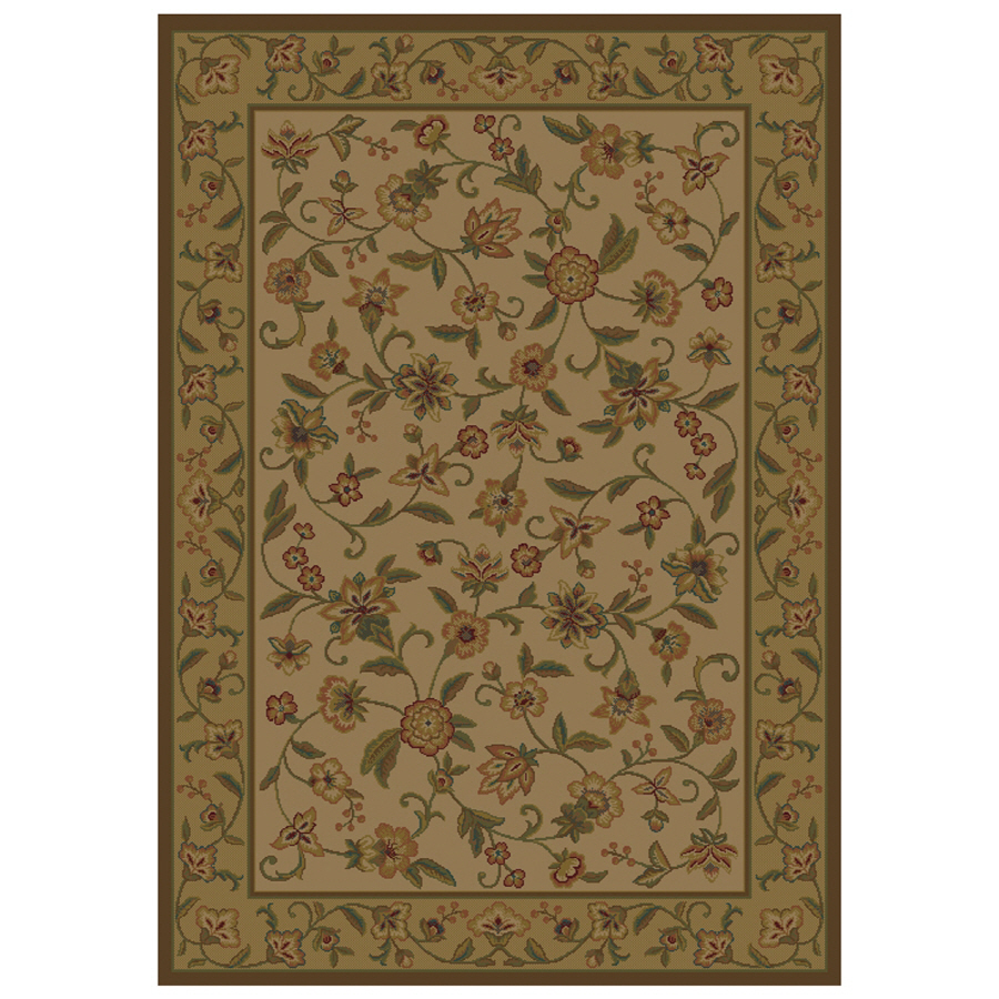 Shaw Living Alice 7 ft 10 in x 10 ft 10 in Rectangular Beige Floral Area Rug