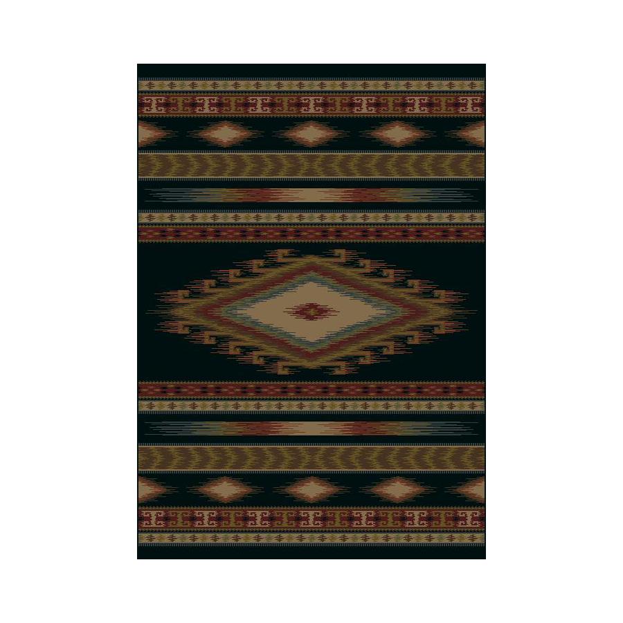 Shaw Living Zuni 9 ft 2 in x 11 ft Rectangular Black Geometric Area Rug