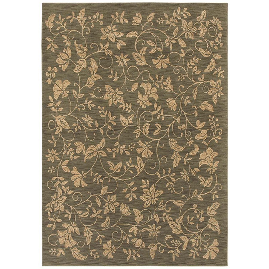 Bob Timberlake 9 ft 6 in x 12 ft 10 in Rectangular Green Floral Area Rug