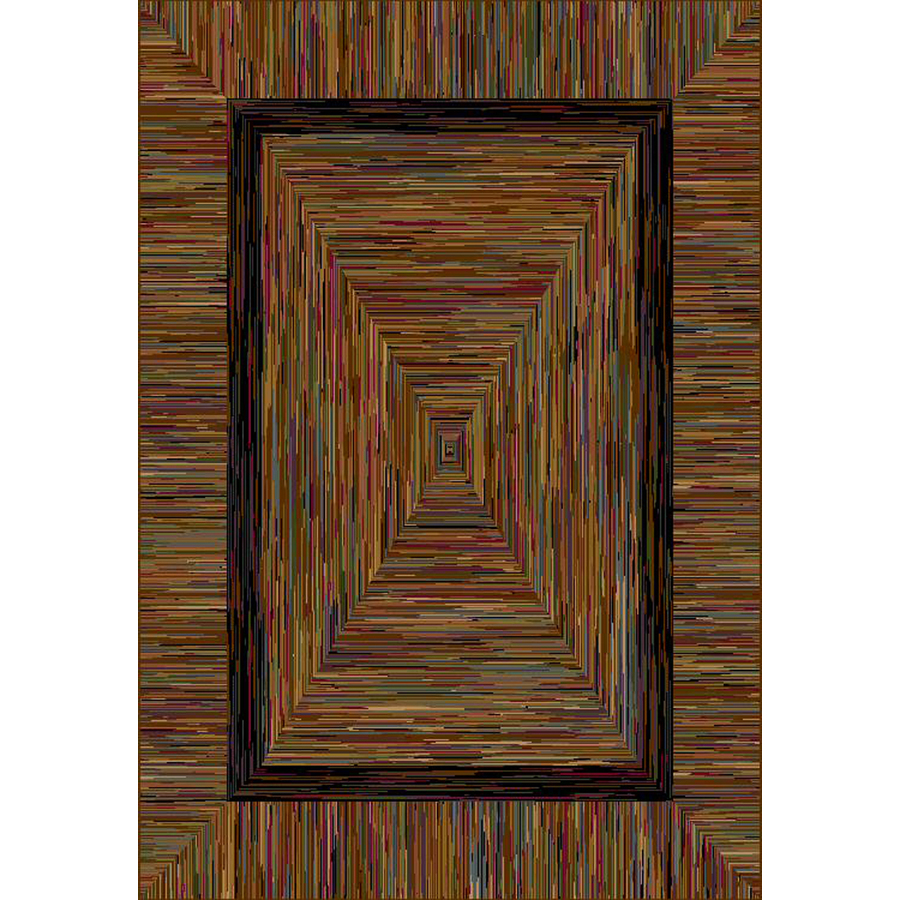 allen + roth Ikat 5 ft 5 in x 7 ft 8 in Rectangular Multicolor Border Area Rug