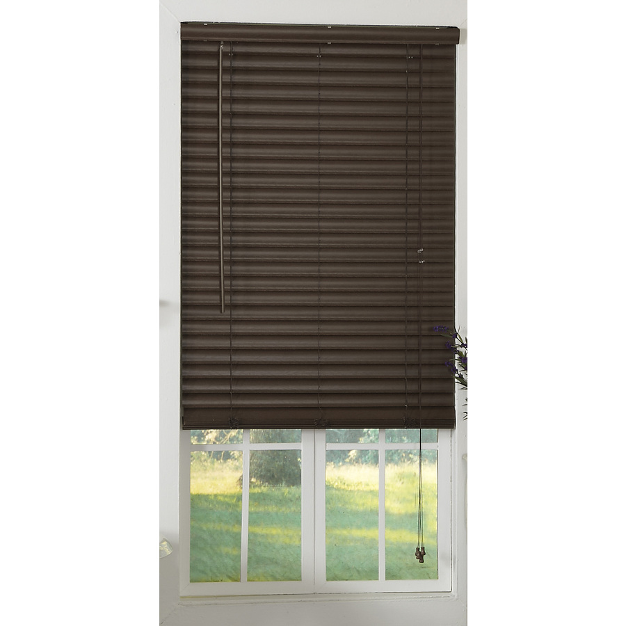 Style Selections 29 in W x 64 in L Mocha Vinyl Horizontal Blinds