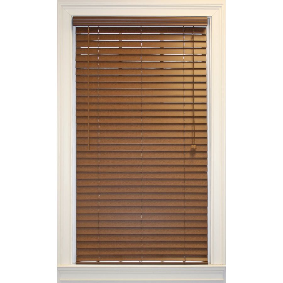 Style Selections 2 in Bark Faux Wood Room Darkening Plantation Blinds (Common 46 in; Actual 45.5 in x 64 in)