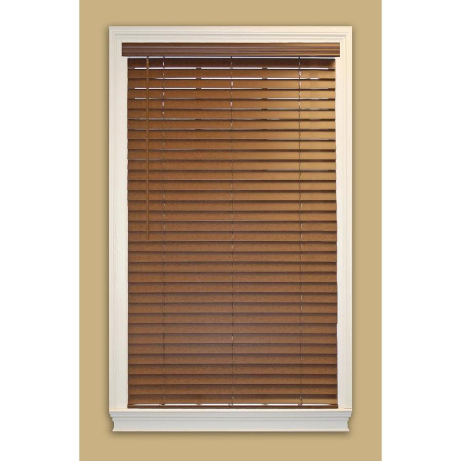 Style Selections 47.5 in W x 48 in L Bark Faux Wood Plantation Blinds