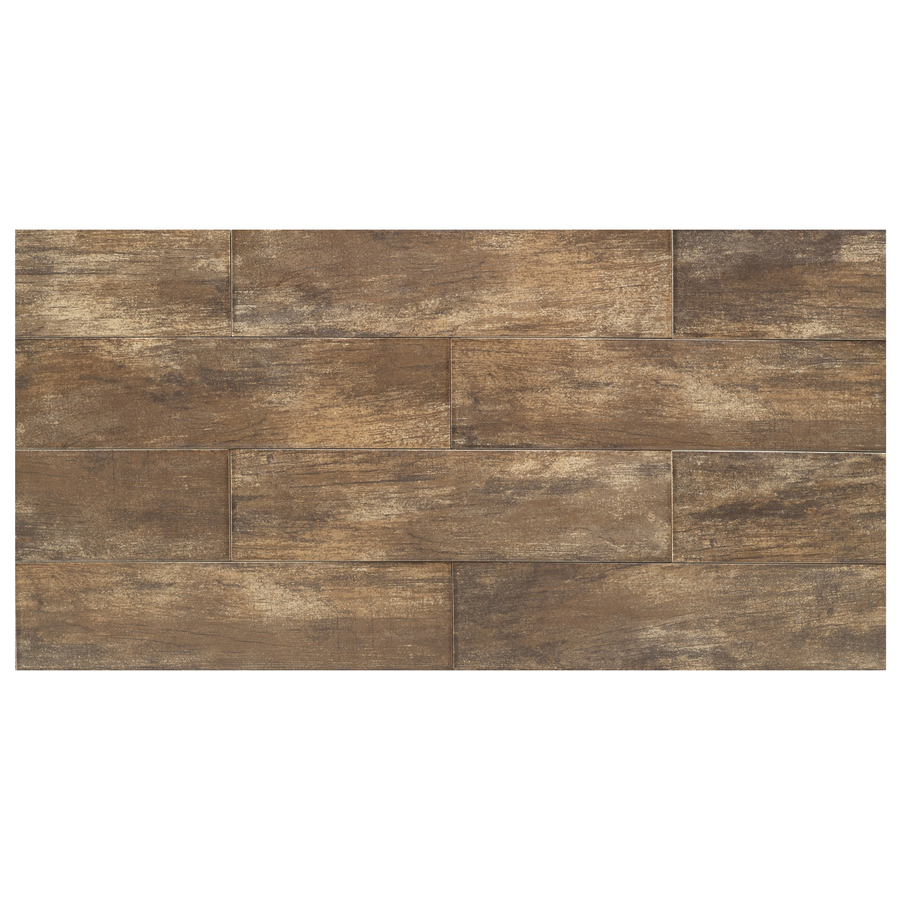 Interceramic 6 in x 24 in Forestland Cypress Glazed Porcelain Floor Tile