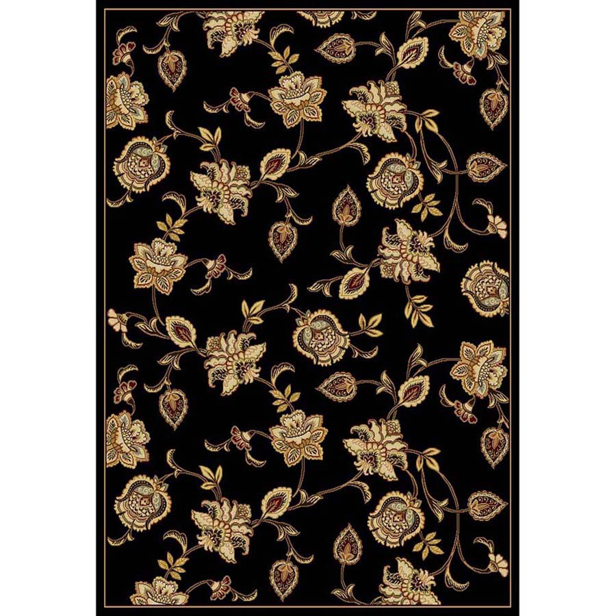 Home Dynamix Dublin 10 ft 2 in x 7 ft 10 in Rectangular Black Floral Area Rug