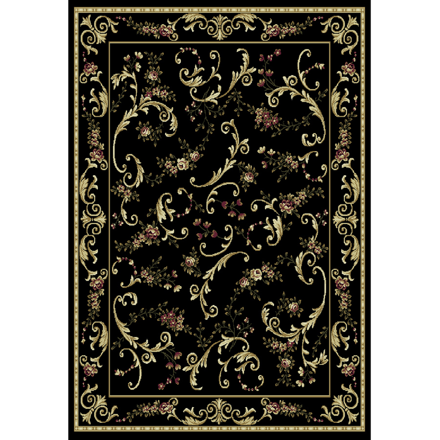 Home Dynamix Geneva 10 ft 4 in x 7 ft 8 in Rectangular Black Floral Area Rug