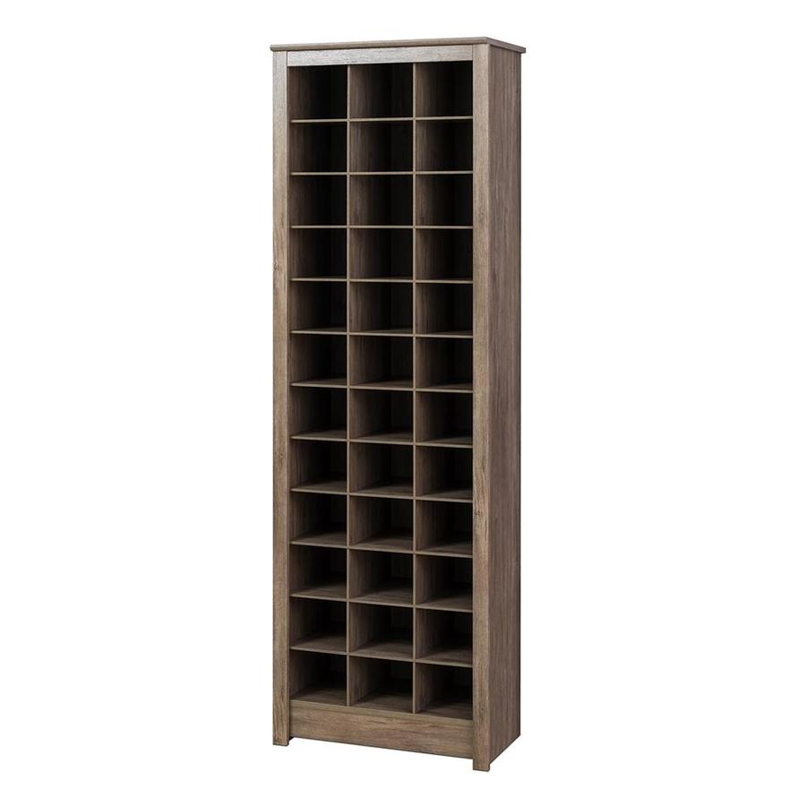 Prepac Space Saving Engineered Wood Shoe Storage Cabinet In Drifted Gray Sportspyder