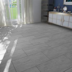 City Gray 12 In X 24 In Glazed Porcelain Stone Look Floor Tile In The Tile Department At Lowes Com