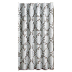 Patterned Curtains, White &amp; Light Blue Flowers Patterned Curtains