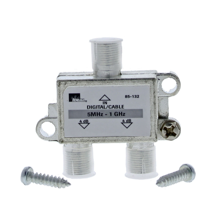 IDEAL Nickel 2 Way Coax Video Cable Splitter