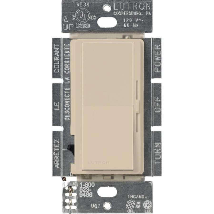 Lutron Diva 1 Switch 240 Watt 3 Way Double Pole Taupe Indoor Slide Dimmer