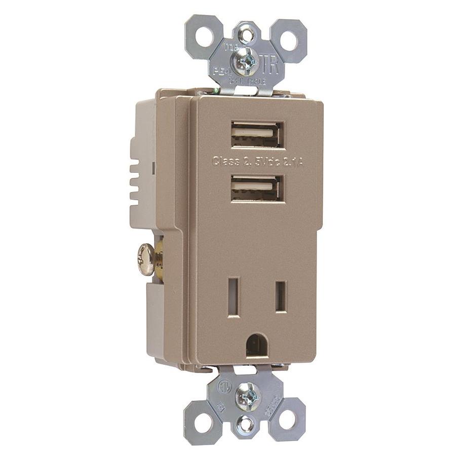 Pass & Seymour/Legrand 15 Amp TradeMaster Nickel Decorator Triple Electrical Outlet