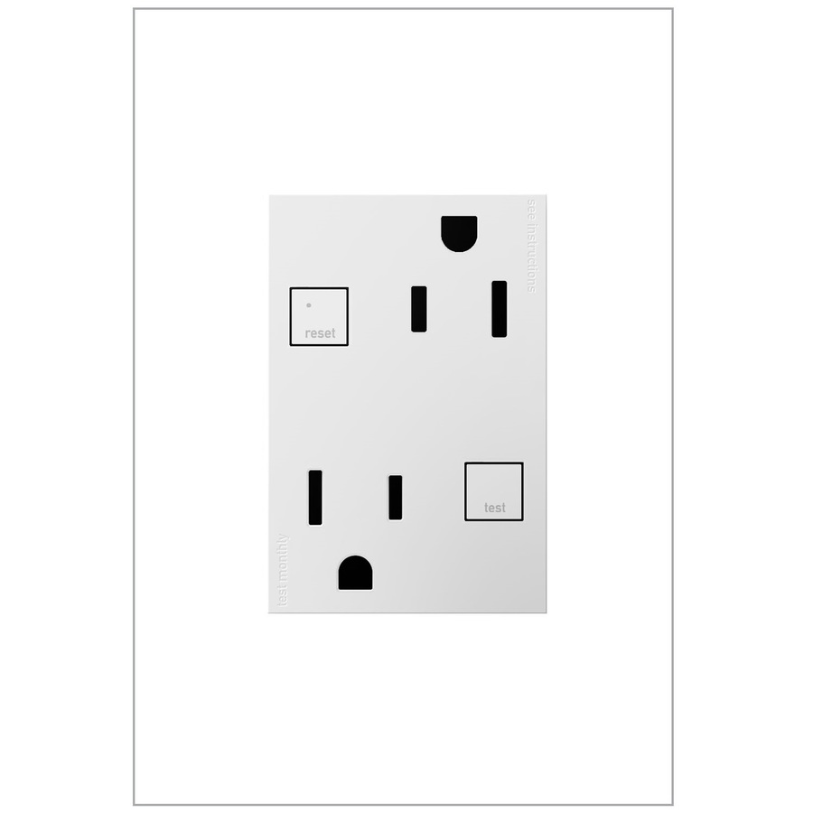 Legrand 15 Amp Adorne White Square GFCI Electrical Outlet