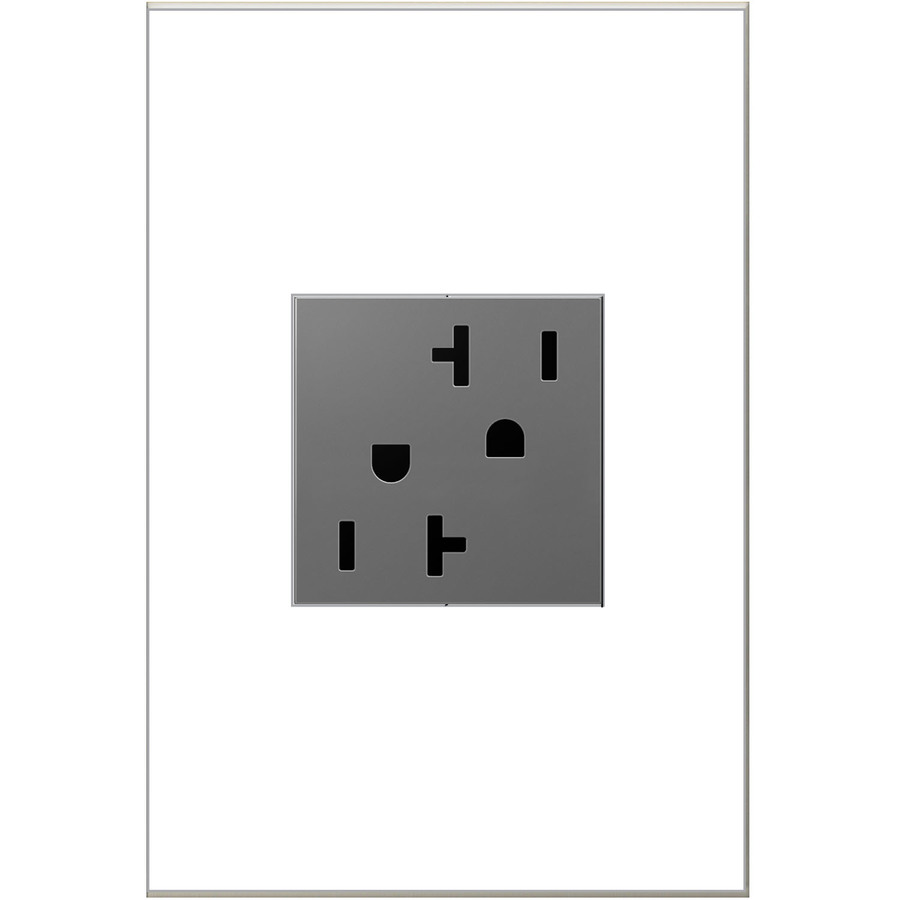 Pass & Seymour/Legrand 20 Amp Adorne Magnesium Square Duplex Electrical Outlet