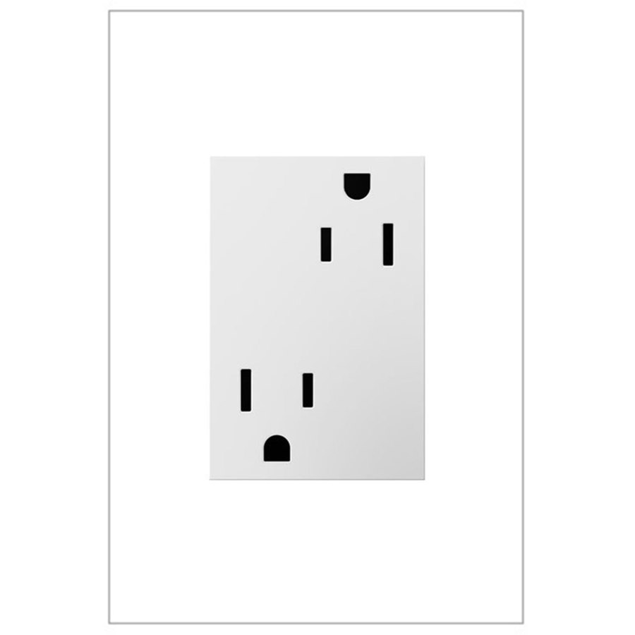 Legrand 15 Amp Adorne White Square Duplex Electrical Outlet