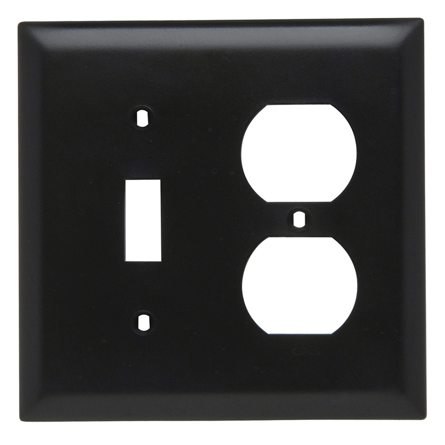 Legrand Trademaster 2 Gang Black Double Toggle/Duplex Wall Plate