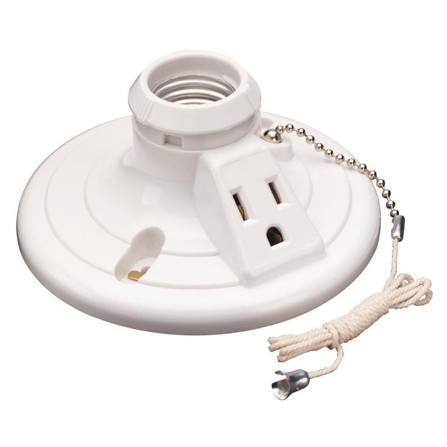 Pass & Seymour/Legrand 250 volts, 250 watts plastic ceiling lamp holder w/pull chain