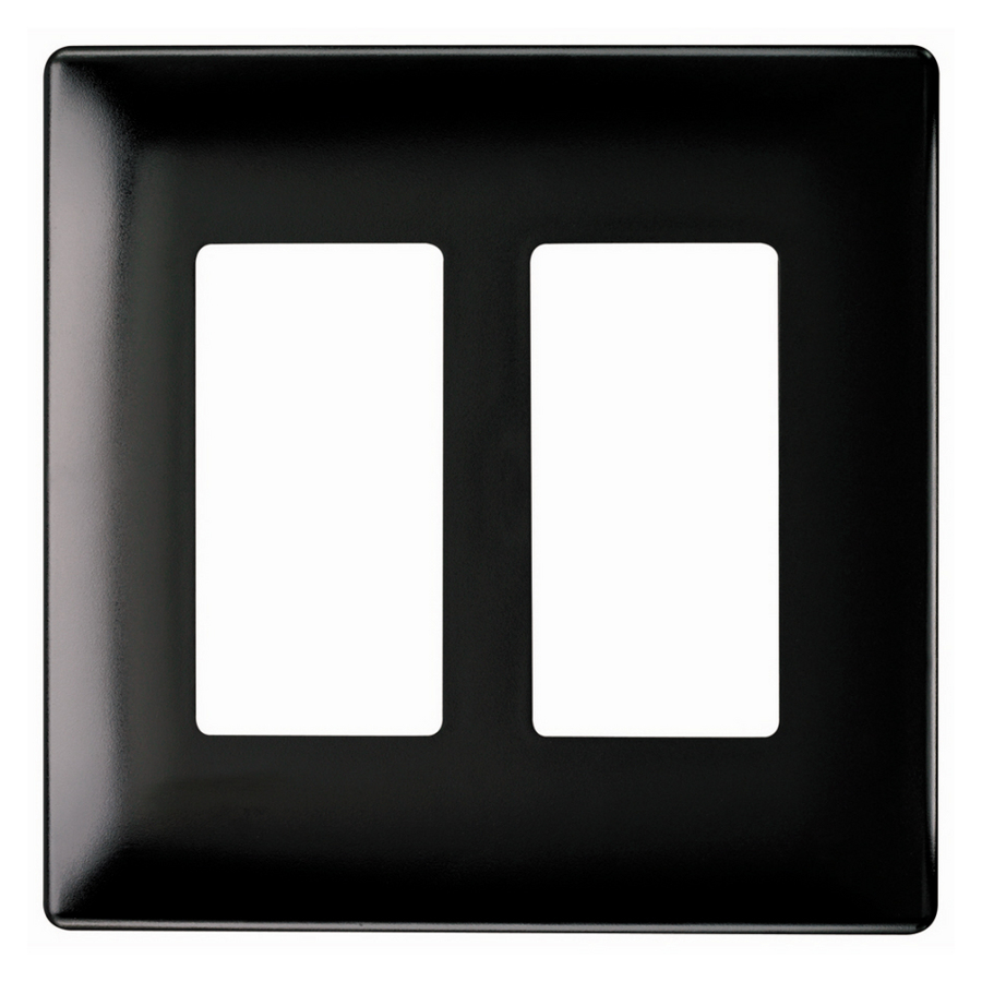 Pass & Seymour/Legrand 2 Gang Black Decorator Rocker Thermoplastic Wall Plate