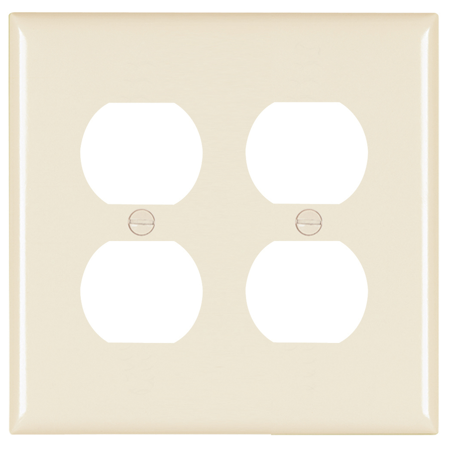 Pass & Seymour/Legrand 2 Gang Light Almond Decorator Duplex Receptacle Nylon Wall Plate