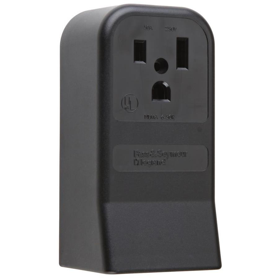 Pass & Seymour/Legrand 50 Amp 250 Volt Black Electrical Outlet