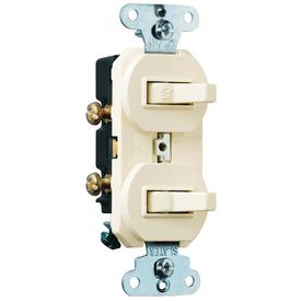 Pass & Seymour/Legrand 15-Amp Light Almond Combination Light Switch