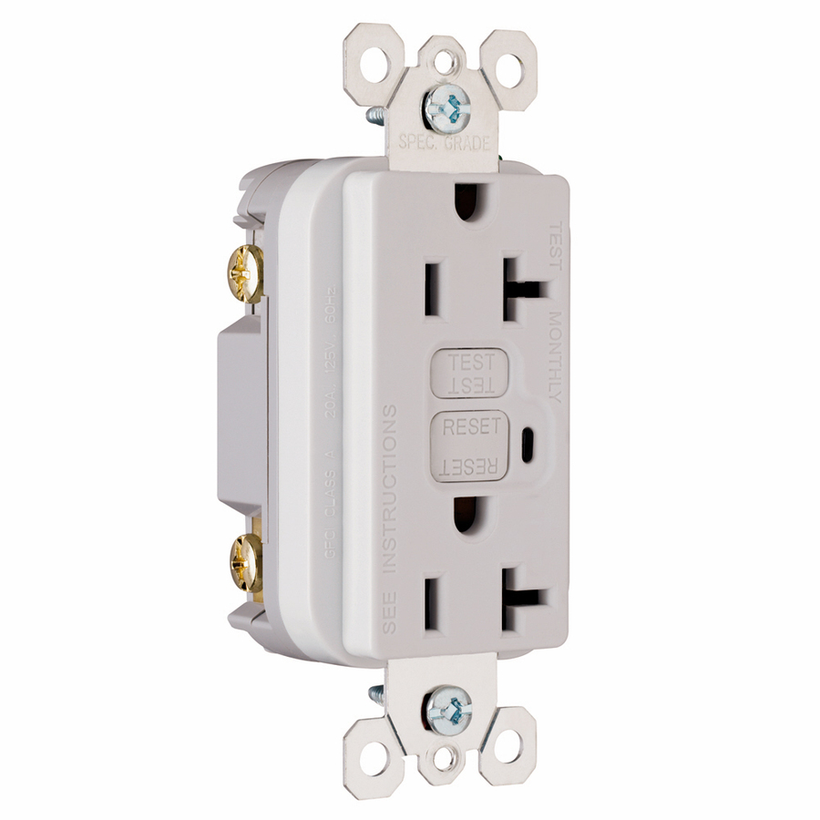 Pass & Seymour/Legrand 20 Amp Gray Decorator GFCI Electrical Outlet