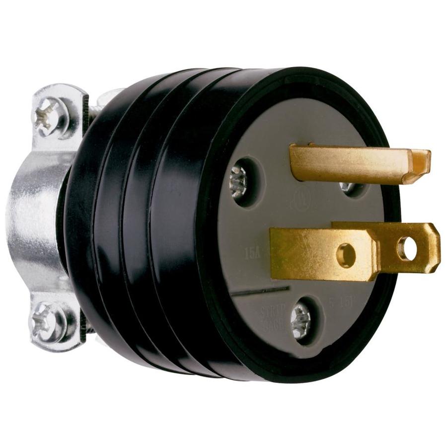 Pass & Seymour/Legrand 15 Amp 125 Volt black 3 wire plug