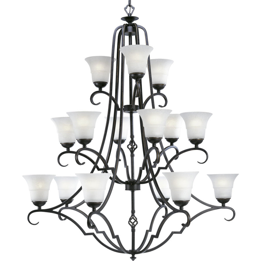 Progress Lighting Melbourne 42.5 in 15 Light Espresso Craftsman Standard Chandelier