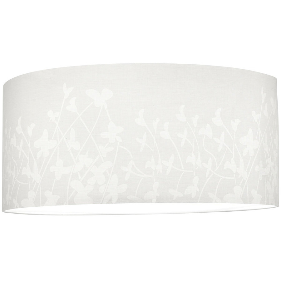 Progress Lighting 10 in H x 22 in W White Floral Pattern Fabric Mix and Match Mini Pendant Light Shade