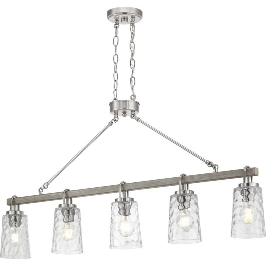 Progress Lighting Tiana 5 Light Driftwood And Brushed Nickel Progress Lighting Tiana 5 Light