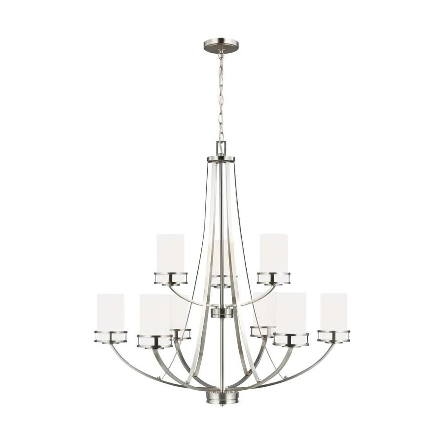 Sea Gull Lighting Norwood 12 Light Brushed Nickel Transitional Chandelier Sea Gull Lighting Norwood 12 Light Brushed Nickel Transitional Chandelier