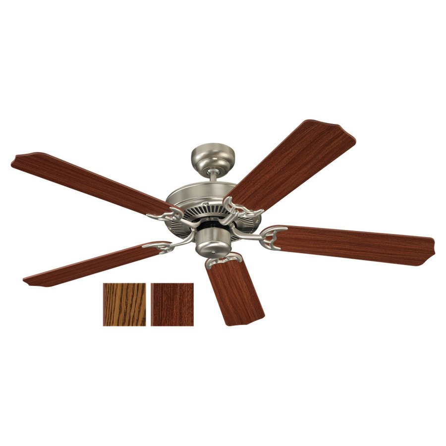 Sea Gull Lighting Quality Max 52 in Brushed Nickel Indoor Downrod or Flush Mount Ceiling Fan ENERGY STAR