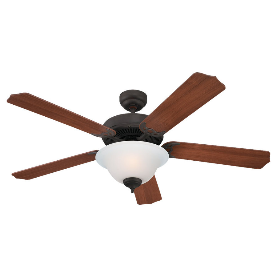Sea Gull Lighting Quality Max Plus 52 in Misted Bronze Downrod or Flush Mount Ceiling Fan with Light Kit ENERGY STAR