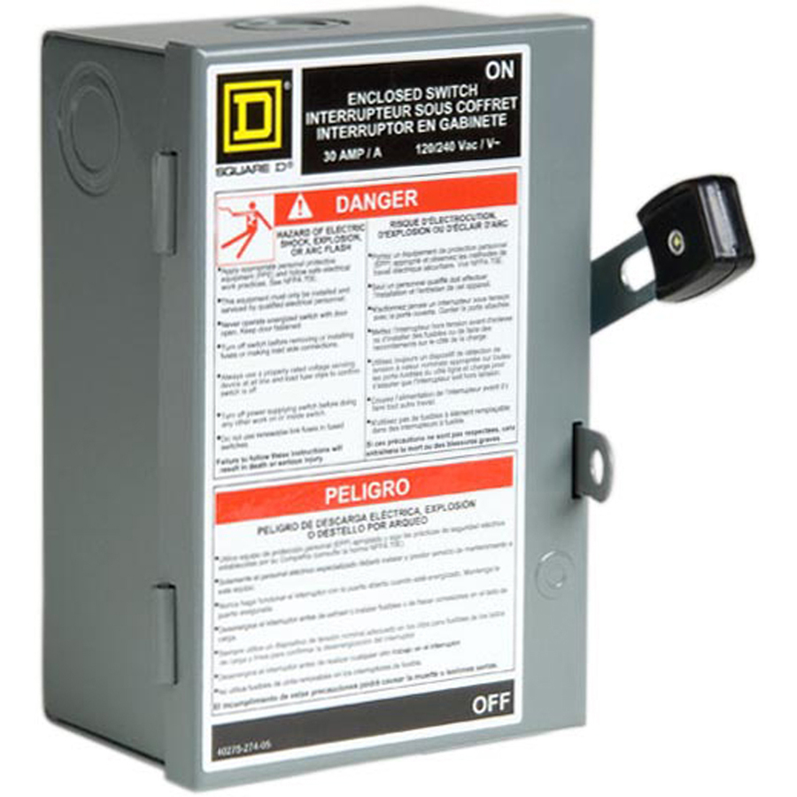 Square D 30 Amp Fusible Metallic Disconnect