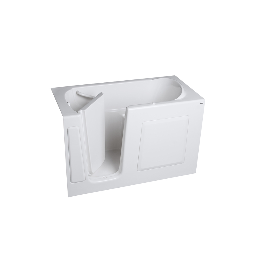 American Standard 59 in L x 30 in W x 37 in H White Fiberglass Rectangular Walk In Bathtub with Left Hand Drain