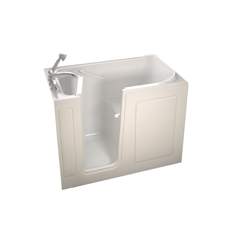 American Standard 48 in L x 28 in W x 37 in H Linen Fiberglass Rectangular Walk In Bathtub with Left Hand Drain