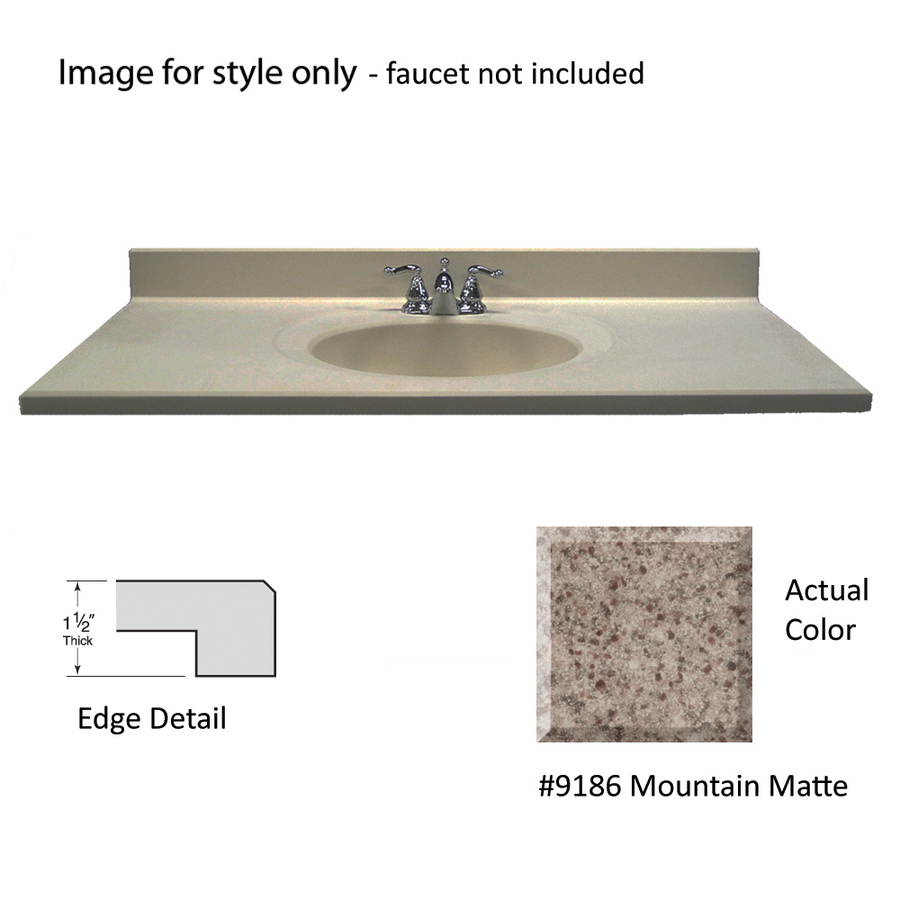 US Marble Designer 61 in W x 22 in D Mountain Cultured Marble Integral Single Sink Bathroom Vanity Top