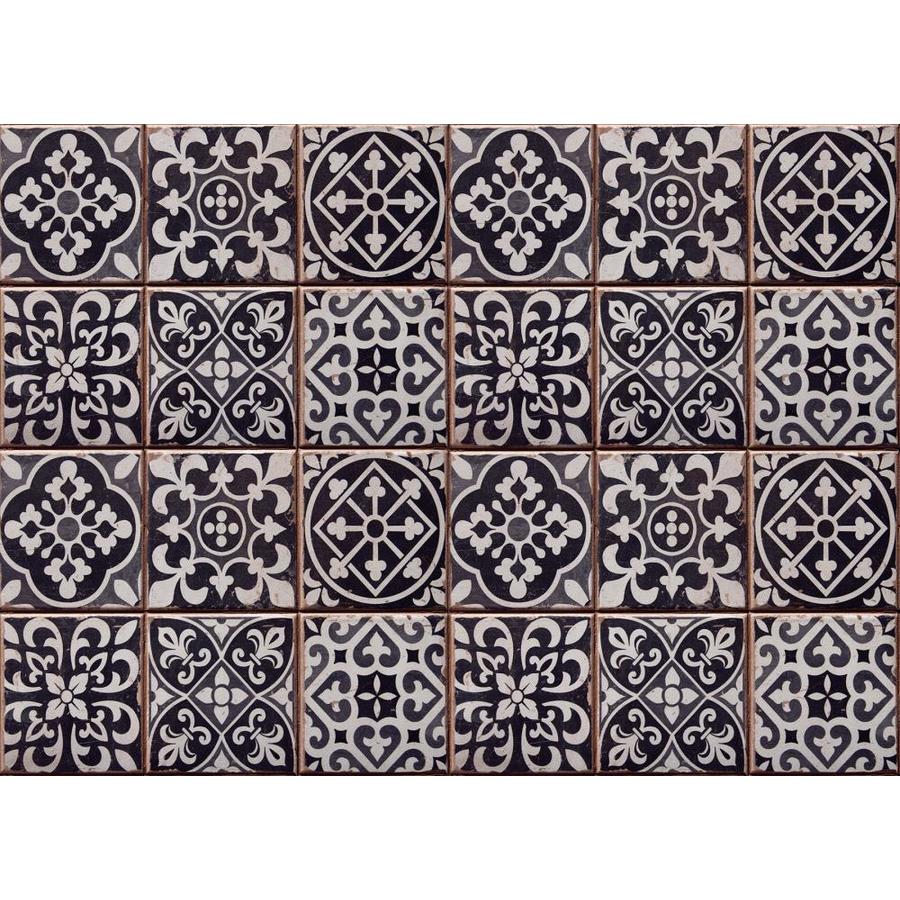 Home Decor Line Tiles Azulejos Kitchen Panel in Black | CR-67253