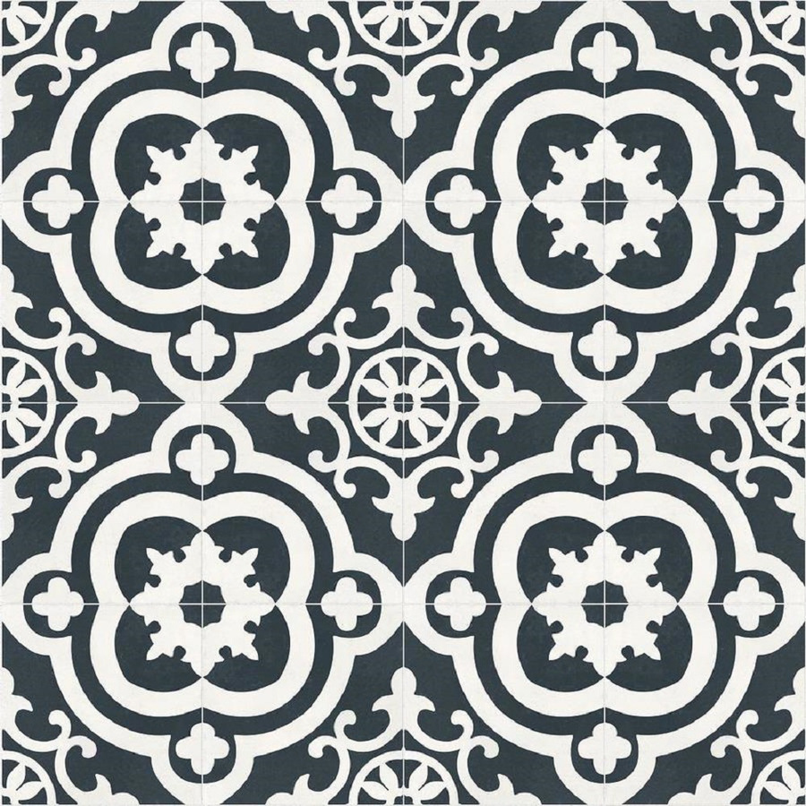 Della Torre Cementina Black And White Ceramic Floor Wall Tile Della Torre Cementina Black And White Ceramic Floor Wall Tile Common 8