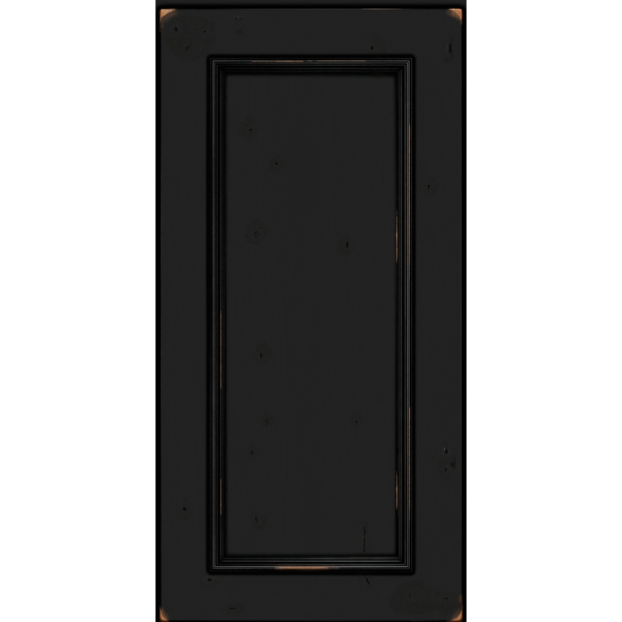KraftMaid Lowell Cherry Onyx Vintage 15-in x 15-in Cabinet Sample Door in Black | RDCDS.AB3C.VOC