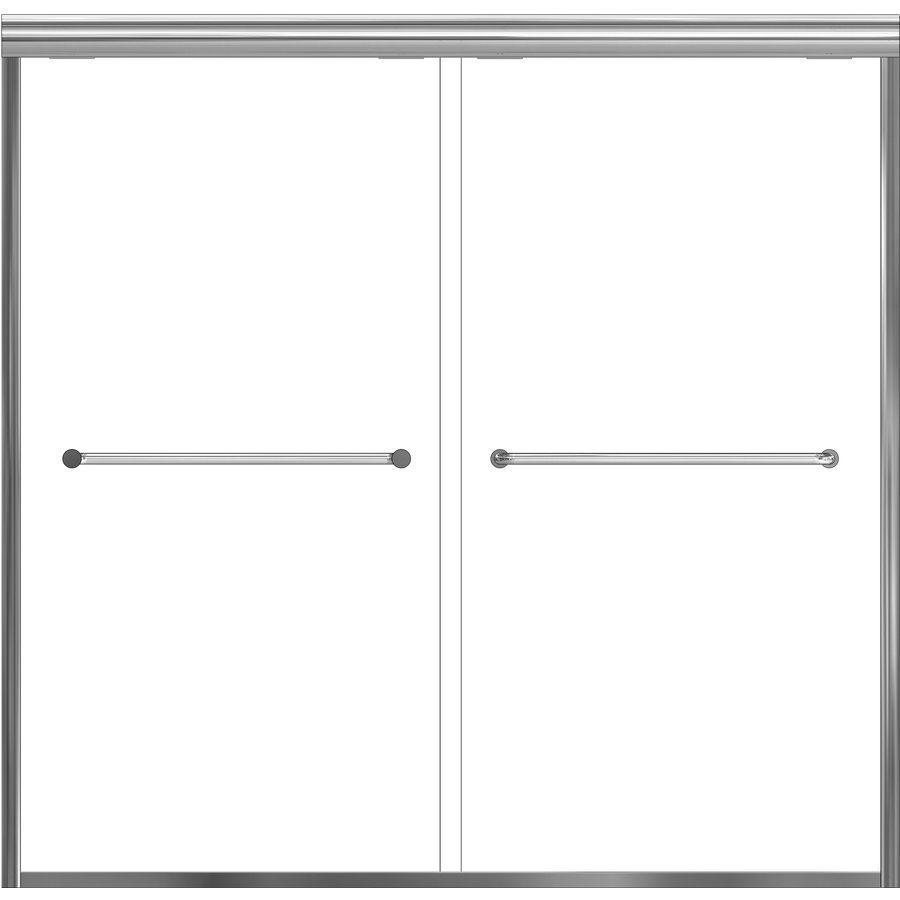 Basco 56 in to 60 in W x 58 1/4 in H Silver Sliding Shower Door