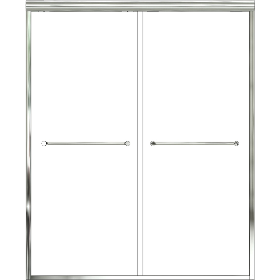 Basco 44 in to 48 in W x 71 1/4 in H Silver Sliding Shower Door