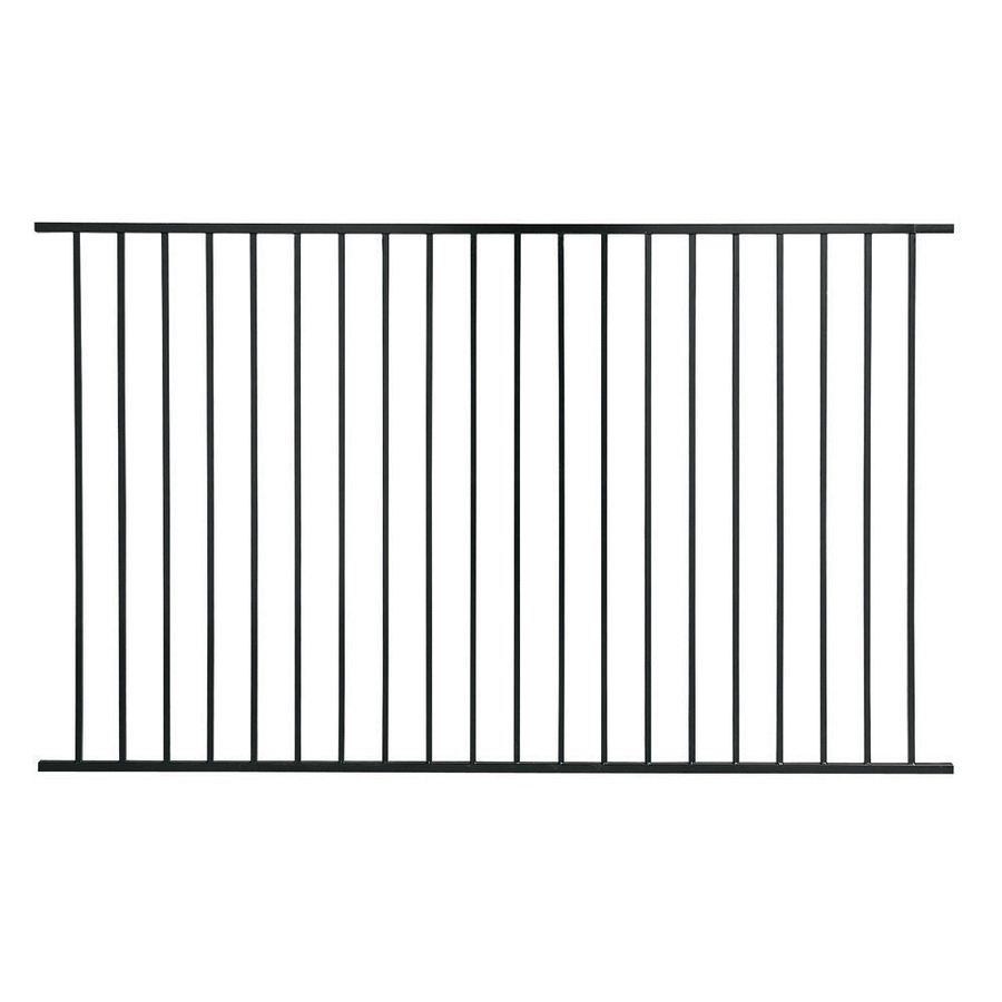 Leslie Locke 5 ft x 8 ft Black Galvanized Steel Fence Panel